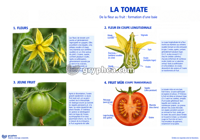 La Tomate - de la fleur au fruit - gryphea.com
